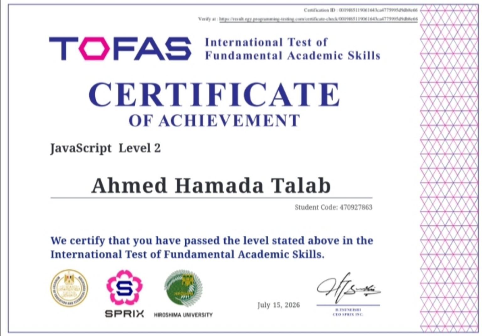TOFAS JavaScript Level 1